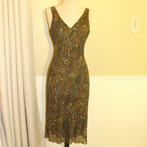 Vintage Georgiou Y2K Beaded Bias Cut Dress Size 8